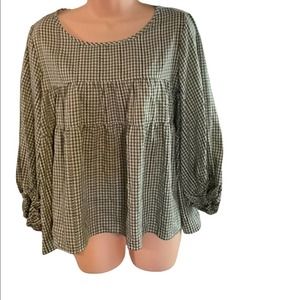 Max Studio green boho blouse size S